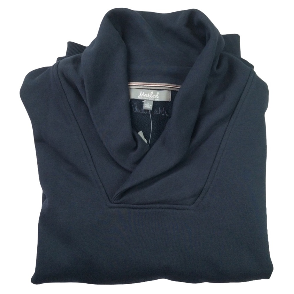 Marled French Terry Shawl Collar Pullover Size L